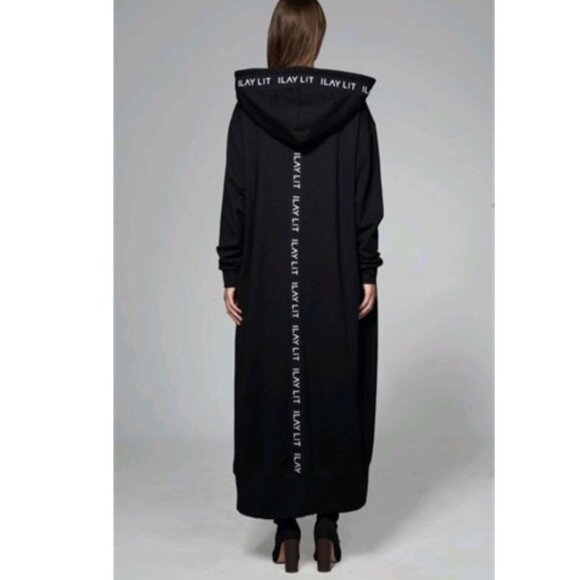 Ilay Lit Womens Hooded Black Maxi Dress / Cardigan US Size XS - Picture 2 of 10